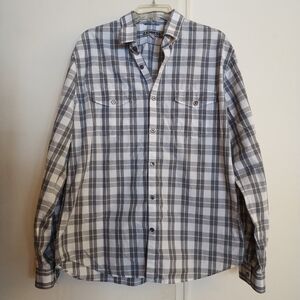 Express Men's Fitted Plaid Button-Down Shirt Size XL 17-17.5